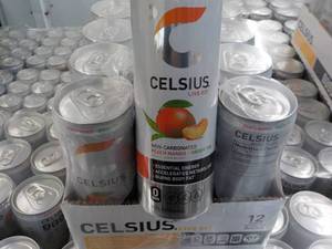 lot 318 image: 12 pack Celsius Non Carbonated Peac...
