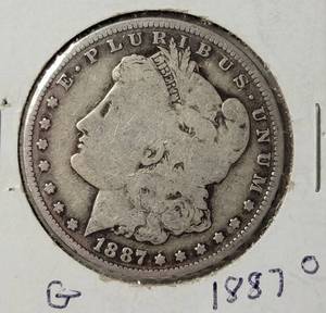 lot 4 image: 1887O  Morgan Silver Dollar