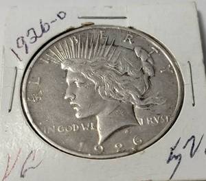 lot 8 image: 1926D Silver Peace Dollar
