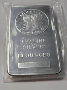 lot 10 image: Sunshine Minting .999 Fine Silver 10 Ounces Bar Uncirculated