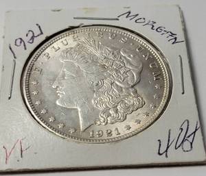 lot 11 image: 1921 Morgan Silver Dollar