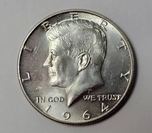 lot 12 image: 1964 Kennedy Silver Half Dollar Uncirculated