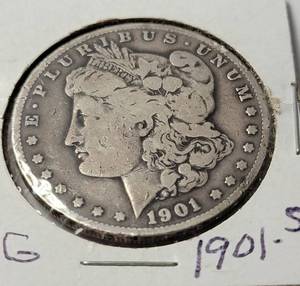 lot 19 image: 1901S Morgan Silver Dollar