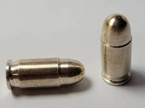lot 22 image: 2 - 1 ounce .999 Silver Bullets  (1 14 tall)