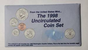 lot 45 image: 1998 P& D United States Uncirculated Mint Coin Set