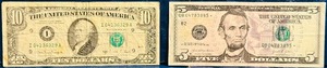 1988A $10 Banknote Federal Reserve Note  2021 United States $5 Federal Reserve GREEN STAR NOTE