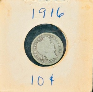 1916 United States Barber Dime