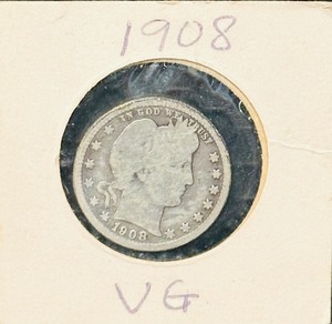 1908 United States Barber Quarter