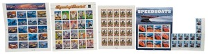 Vintage and Antique Stamp Collection - Qty 4  American Advances in Aviation  Legends of Baseball  Mahogany Speedboats  Eddie Rickenbacker, an aviation pioneer.