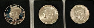 Kennedy Half Dollars - Qty 3  1987-S (1) Proof  1776-1976D Bicentennial (1)  1776-1976 Bicentennial