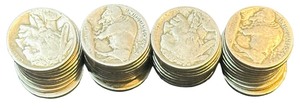 United States Buffalo Nickels (Indian Head Nickels) Minted between 1913 and 1938 - Qty 39