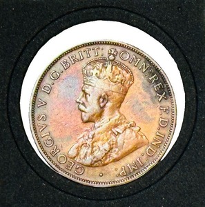 1917 Australian One Penny featuring King George V