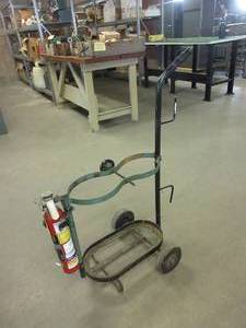 lot 229 image: WELDING CART WITH FIRE EXTINGUISHER HOLDER