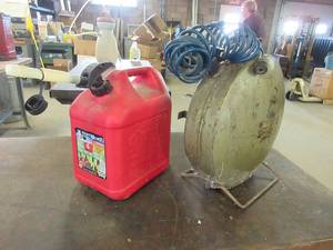 lot 234 image: COMPRESSED AIR TANK AND GAS CAN