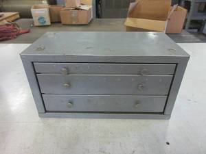 lot 388 image: LETTERED DRILL BITS WITH HUOT DRILL DISPENSER CABINET - NEW