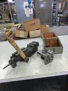 lot 416 image: V BLOCK FIXTURE AND A CUT OFF SLIDE