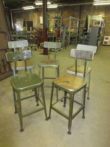 lot 527 image: SHOP STOOLS WITH BACKS