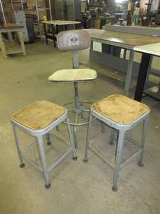 lot 528 image: SHOP STOOLS AND DRAFTING STOOL