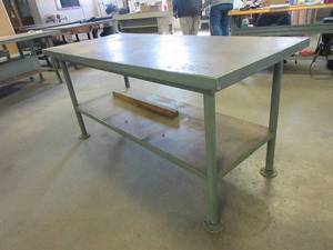 lot 285 image: STEEL PIPE BASE WORK TABLE