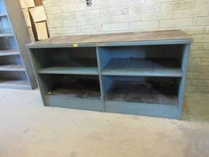 lot 292 image: STEEL BENCH WITH SHELVES