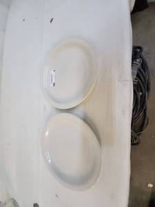 lot 9 image: Large Collection of CAC China and Clear Glass Dinner Plates