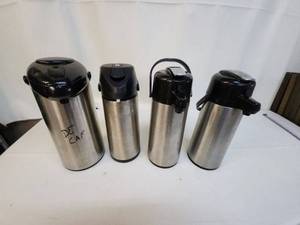 lot 30 image: Set of 4 Stainless Steel Airpot Coffee Dispensers