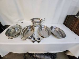 lot 32 image: Set of Stainless Steel Cookware with Attachments