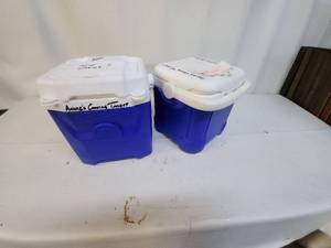 lot 46 image: Pair of Igloo 12 Qt Blue Coolers