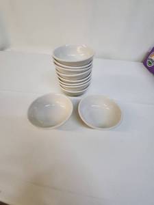 lot 54 image: Set of 10 White Ceramic Bowls