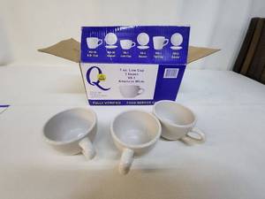 lot 61 image: Set of 9 American White 7 oz Low Cup Chinaware