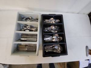 lot 68 image: Large Collection of Stainless Steel Cutlery in Divided Trays
