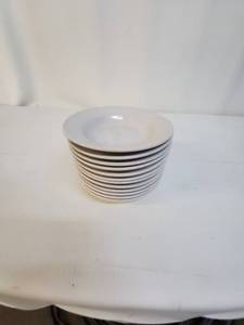 lot 82 image: Set of 11 White Porcelain Soup Bowls