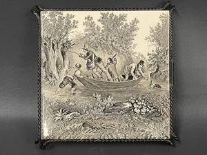 lot 9C image: Mettlach Germany Ceramic Tile with Metal Frame