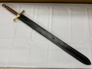 lot 13K image: Handcrafted Brass and Wood Sword with Steel Blade