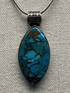 lot 22B image: Turquoise Pendant in .925 Sterling Silver