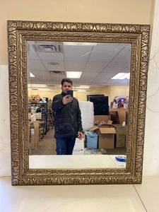 lot 24R image: Ornate Gold Carved Decorative Wall Mirror Vintage Style