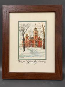 lot 36C image: Framed Artwork by Paul N. Norton Art Iowa Governors Mansion