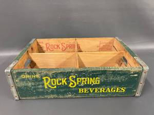 lot 42C image: Vintage Rock Spring Beverages Wooden Crate