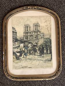 lot 53C image: Luigi Kasimir Framed Bouguinists Artwork