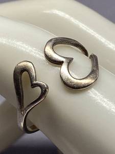 lot 55B image: Sterling Silver 925 Heart-Shaped Ring Size 7.75