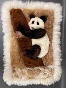 lot 62C image: Handmade Panda Sheepskin or Alpaca Rug Pillow Decor 24