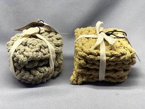 lot 66B image: NEW Creative Co-op Handmade Cotton Coaster Sets