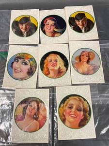 lot 76V image: Vintage Art Deco Style Women Portrait Art Prints Lot 80