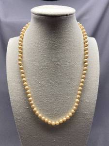 lot 77B image: Classic Faux Pearl Necklace with Sterling Silver 925 Clasp