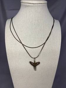 lot 80B image: Fossilized Shark Tooth Pendant Necklace