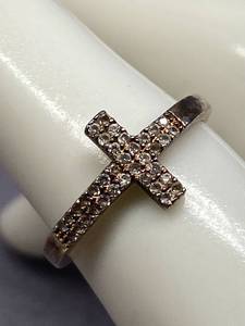 lot 85B image: Sterling Silver Cross Ring 925 Intricate Design Size 5.5