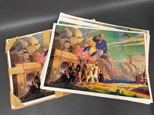 lot 94V image: Vintage Henry Hintermeiser 1946 14x Art Prints with Original Packaging