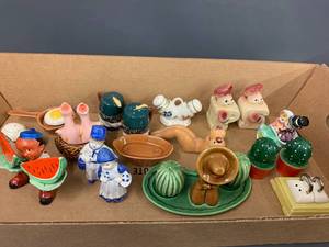 lot 95C image: Vintage Ceramic Salt and Pepper Shakers Collection Unique Designs