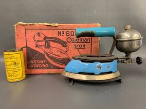 lot 112C image: Vintage Coleman 609A Instant-Lighting Iron