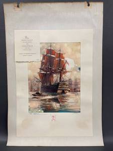 lot 306X image: Brown and Bigelow Print The Alfred Nautical Art - Al Mettel Litho